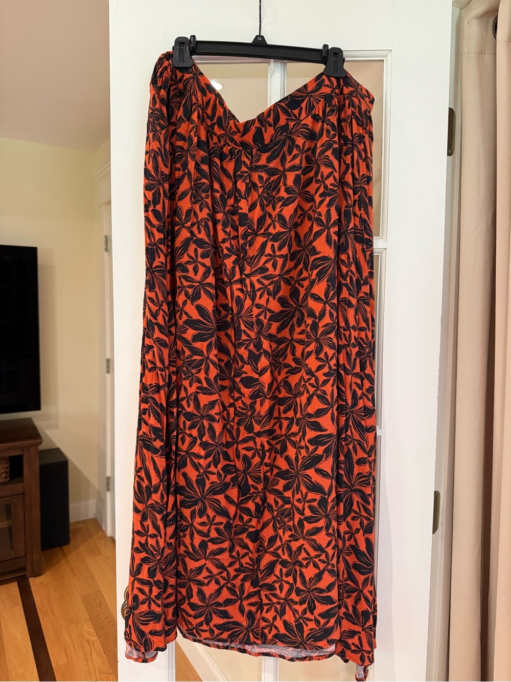 AVA & VIV Orange and Black Floral Women’s skirt